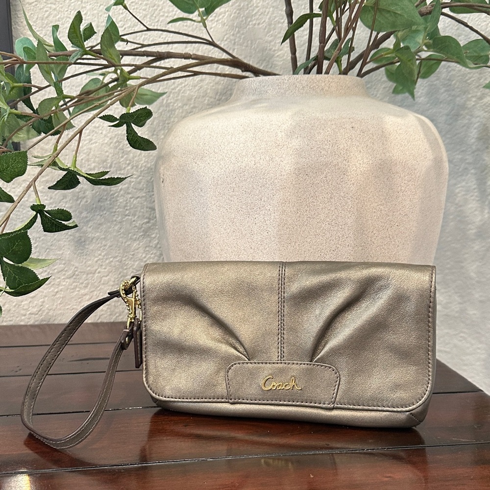 Coach Gold Wristlet Clutch